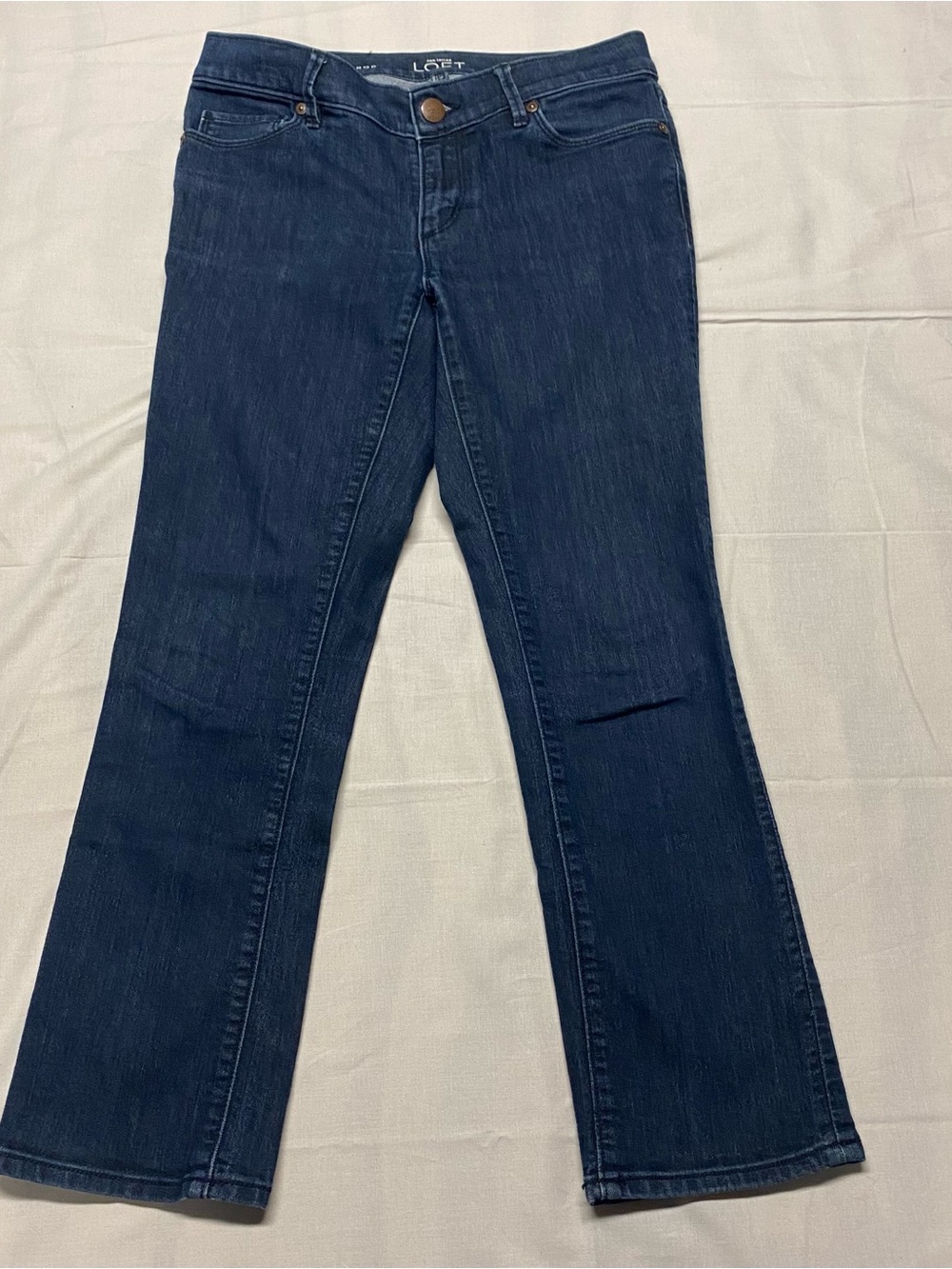 Womens LOFT Dark Blue Flare Jeans